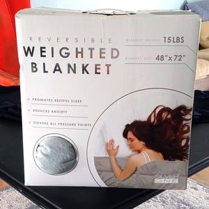 NWT Brand New Reversible Weighted Blanket Color Gray/Blue Size 48 x 72 (Twin)